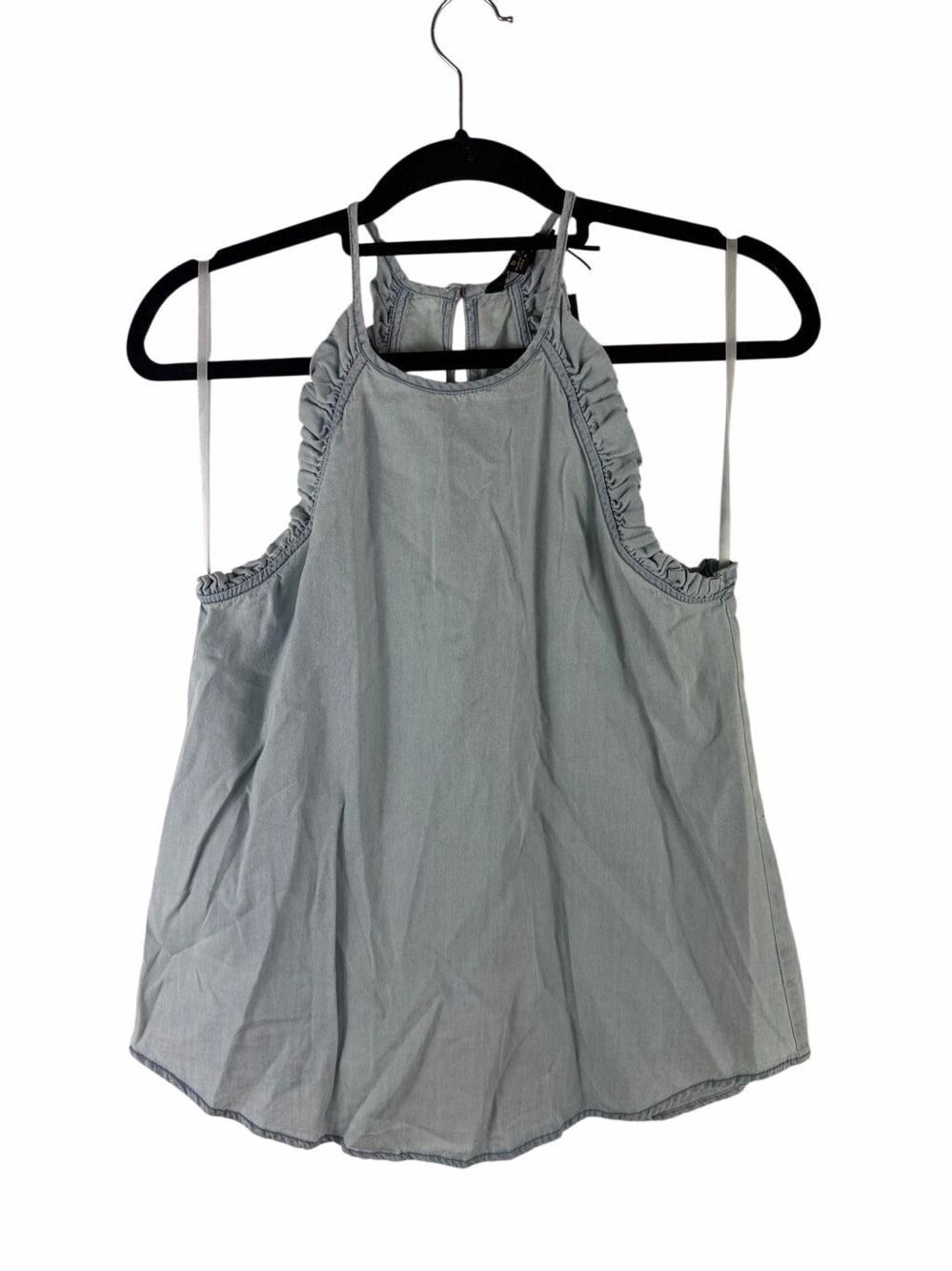 1250C Chambray Racerback Tank Blouse- Size S